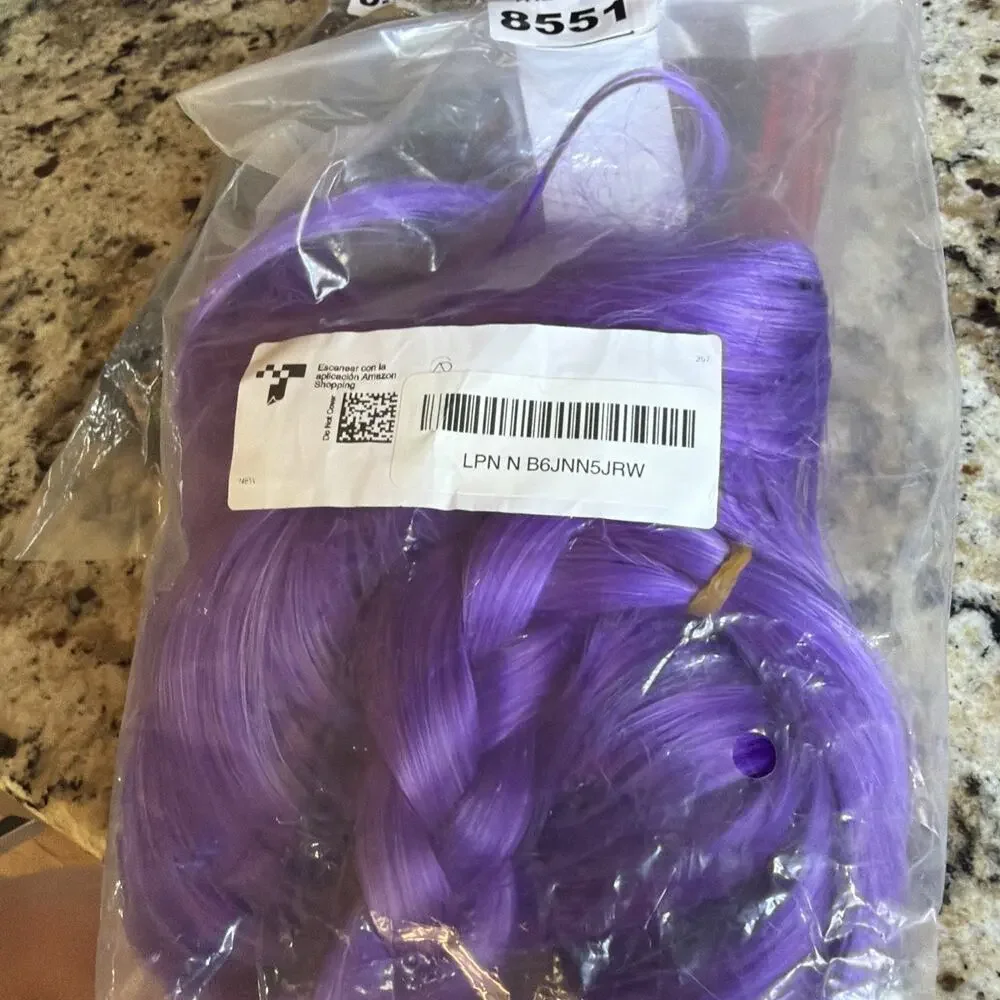 Anime Costume Wig, Purple Braid Wigs for Women Girls, Pop Singer Rumi KPop Demon